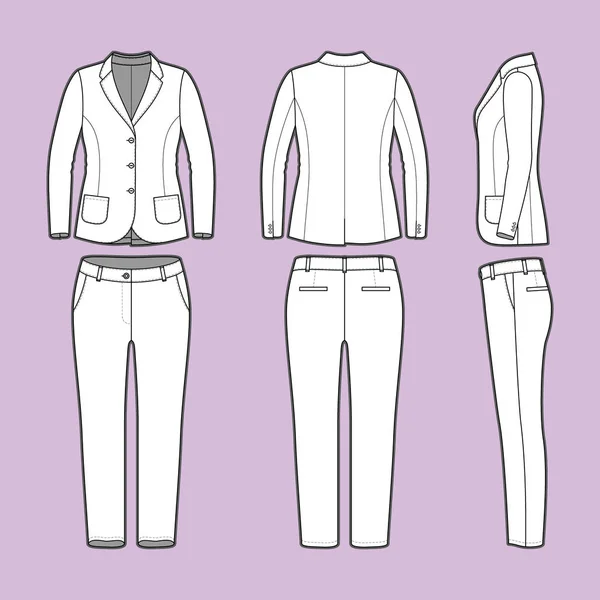 Simple outline drawing of a blazer and pants — Stock Vector