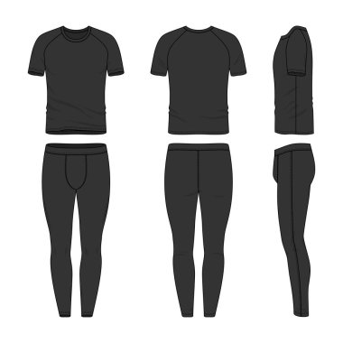 Vector templates of t-shirt and jogging pants. clipart