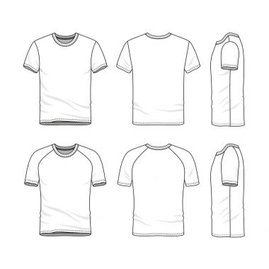 Boş t-shirt vektör şablonları