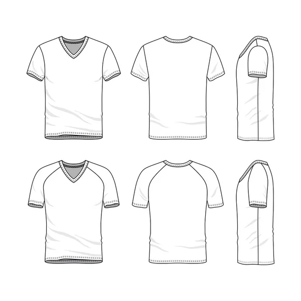 Boş t-shirt vektör şablonları — Stok Vektör