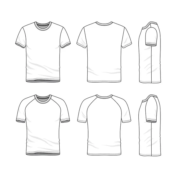 Modelli vettoriali di t-shirt bianca — Vettoriale Stock
