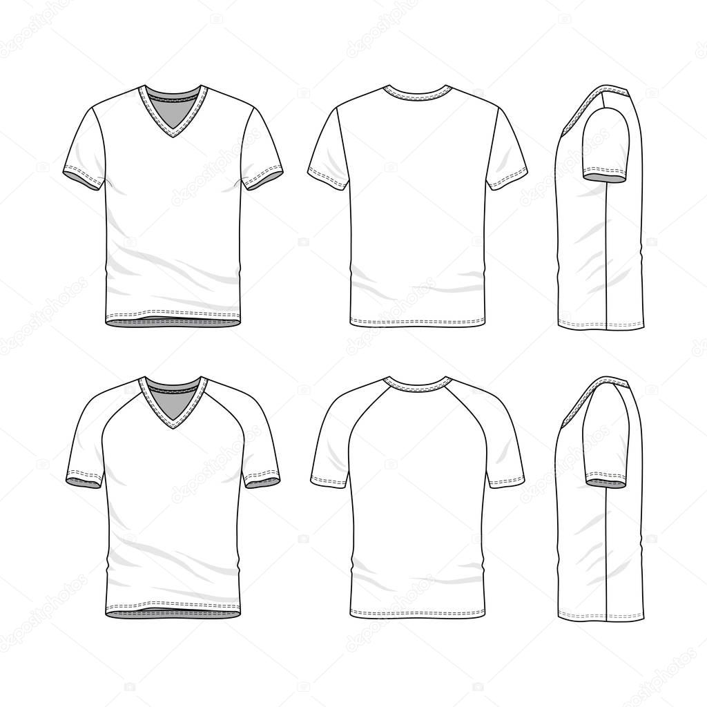 Vector templates of blank t-shirt