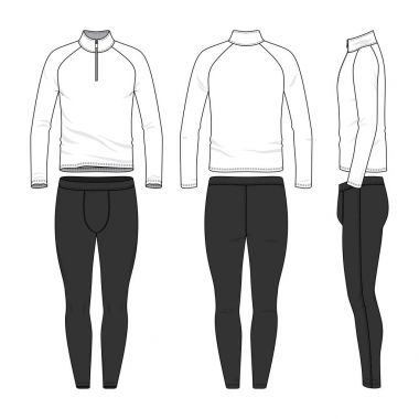 Vector templates of blank shirt and jogging pants clipart