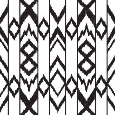 Dikişsiz desen Aztek tarzı. Siyah ve beyaz Tekstil, duvar kağıdı, kart veya ambalaj kağıdı için yazdırma.
