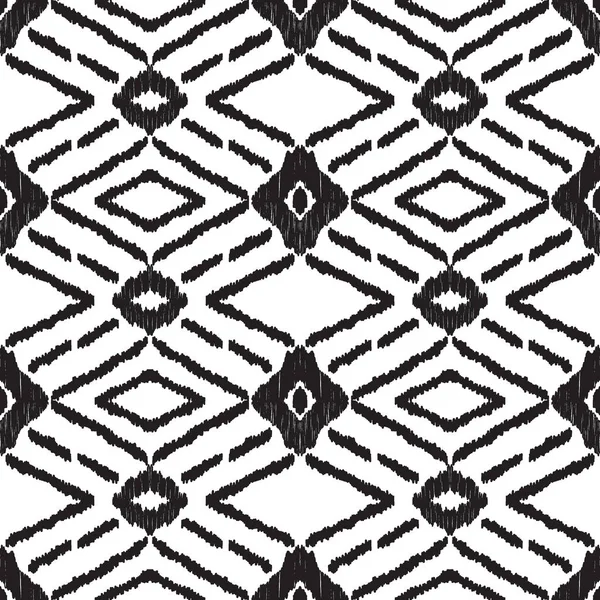 Seamless Pattern Aztec Style Black White Print Textile Wallpaper Card — Stock Vector