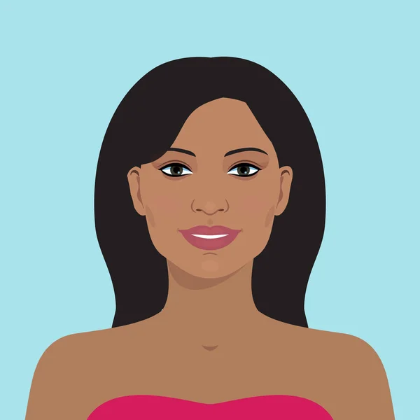 Avatar Van Lachende Indiase Mooie Vrouw Vectorillustratie Eenvoudig Plat Ontwerp — Stockvector