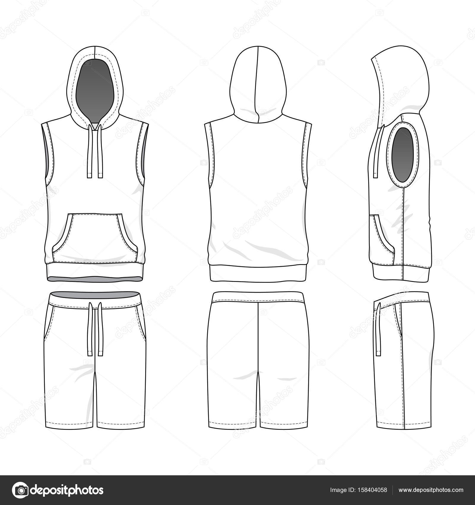 Blank Clothing  Templates  Vector Illustration Sleeveless 