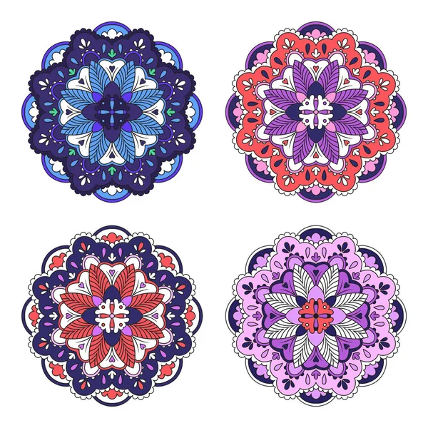 Colorido Arabesco Mandala Ambientado Estilo Étnico Elementos Decorativos Para Decoración — Vector de stock