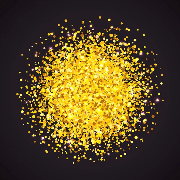 Cercle Paillettes Dorées Illustration Vectorielle Texturée — Image vectorielle