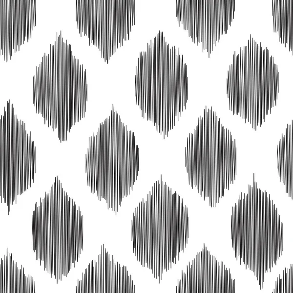 Moda ikat patrón sin costuras con hojas abstractas — Archivo Imágenes Vectoriales
