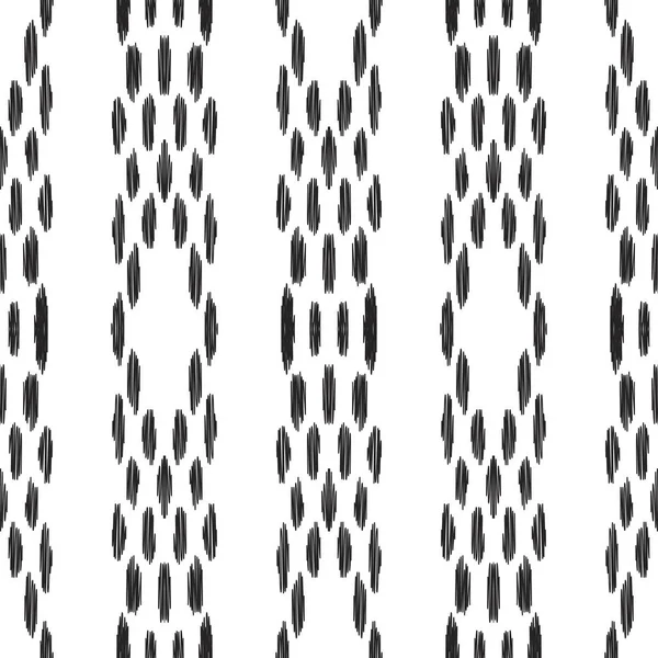 Illustration Vectorielle Motif Sans Couture Ikat Noir Blanc Design Dans — Image vectorielle