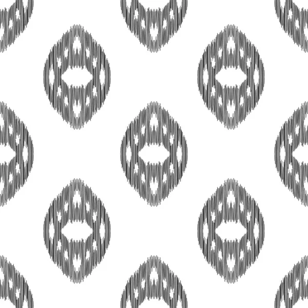 Ikat Patrón Sin Costuras Fondo Vectorial Gráfico Textura Blanco Negro — Archivo Imágenes Vectoriales