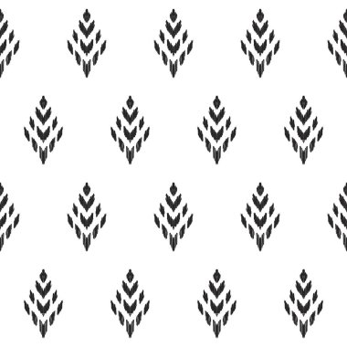 Modern ev dekorasyonu, kumaş, kapak, duvar kağıdı için etnik seamless modeli. Temiz siyah beyaz paletteki aşiret grafik tasarım. Bohem tarzı.