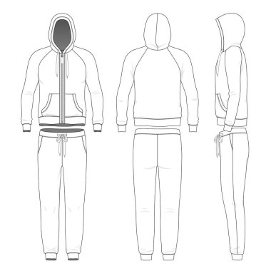 Clothing set of man hoodie and pants. clipart