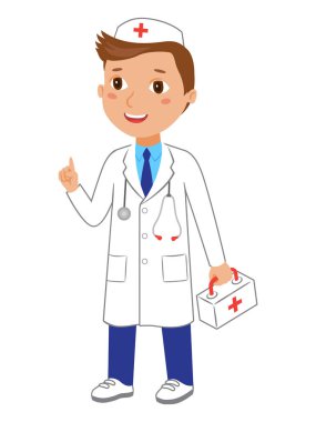 Çizgi film çocuğu doktor karakteri.