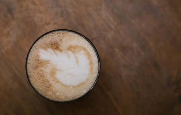 Cappuccino Mit Einem Muster Aus Milchschaum Latte Art — Stockfoto