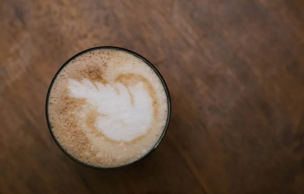 Cappuccino Mit Einem Muster Aus Milchschaum Latte Art — Stockfoto