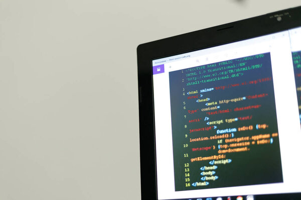 Programming on a laptop monitor