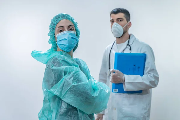 Coronavirus Tack Läkare Och Sjuksköterskor Som Arbetar Sjukhusen Och Bekämpar — Stockfoto