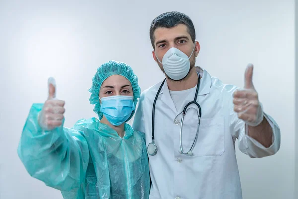 Coronavirus Danke Die Ärzte Und Krankenschwestern Die Den Krankenhäusern Arbeiten — Stockfoto