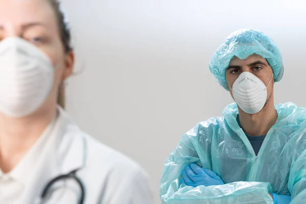 Coronavirus Portrait Doctors Nurses Working Hospitals Fighting Coronavirus Doctors Heroes — Stock Photo, Image