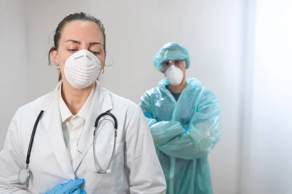 Coronavirus Portrait Doctors Nurses Working Hospitals Fighting Coronavirus Doctors Heroes — Stock Photo, Image