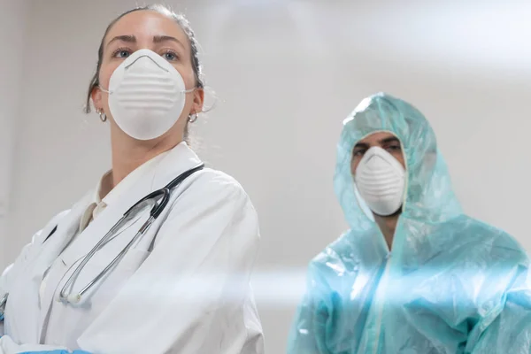 Coronavirus Ritratto Medici Infermieri Che Lavorano Negli Ospedali Combattono Coronavirus — Foto Stock