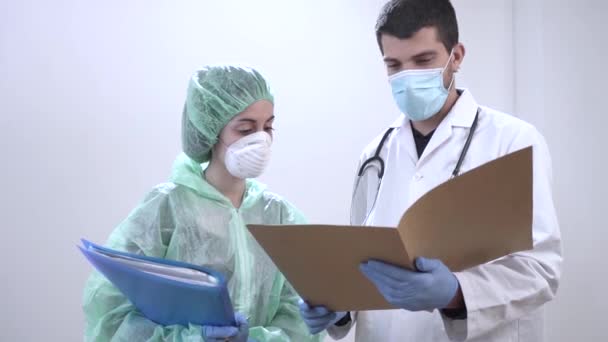 Coronavirus Tack Läkare Och Sjuksköterskor Som Arbetar Sjukhusen Och Bekämpar — Stockvideo