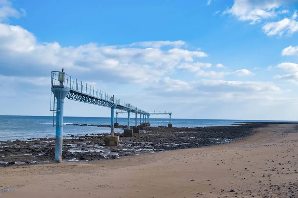 Playa Honda Lanzarote Κατασκευή Του Οδηγού Φως Προσγείωσης Αεροδρόμιο Είναι — Φωτογραφία Αρχείου