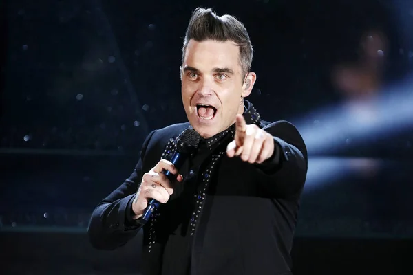 Cantante Robbie Williams — Foto de Stock