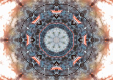 Soyut arkaplan şablonu Soyut Arkaplan Kavramsal Modeli Simetrik Dekoratif Kaleydoskop Hareketi Geometrik Çember ve Yıldız fraktal Şekilleri