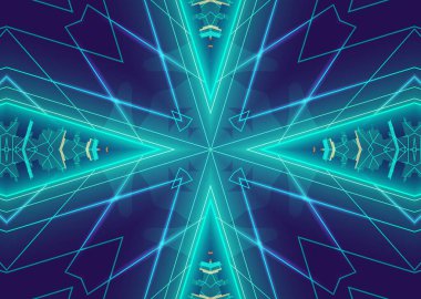 Soyut arkaplan şablonu Soyut Arkaplan Kavramsal Modeli Simetrik Dekoratif Kaleydoskop Hareketi Geometrik Çember ve Yıldız fraktal Şekilleri