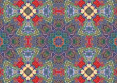 Soyut Arkaplan Kavramsal Düzen Simetrik Dekoratif Dekoratif Kaleydoskop Hareketi Geometrik Çember ve Yıldız Fraktal Şekilleri