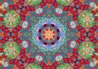 Soyut Arkaplan Kavramsal Düzen Simetrik Dekoratif Dekoratif Kaleydoskop Hareketi Geometrik Çember ve Yıldız Fraktal Şekilleri