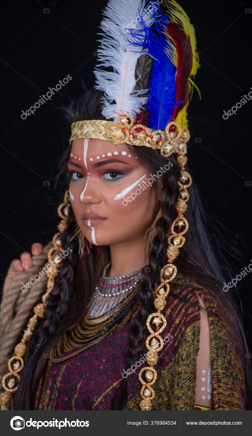 Close Portrait Shamanic Female Indian