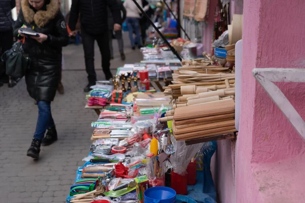 Penna Bazar Con Utensili Cucina — Foto Stock