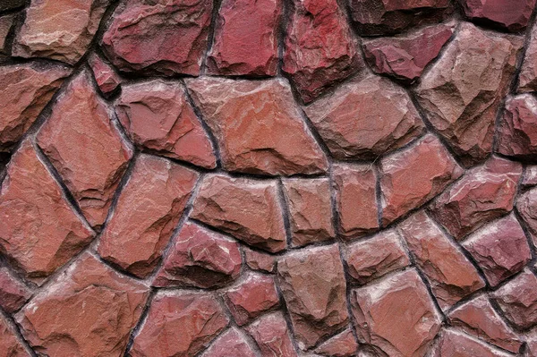Parede Vermelha Grandes Pedras Vermelhas Velhas Textura — Fotografia de Stock