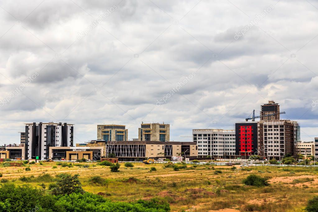 Rapidly developing central business district, Gaborone, Botswana