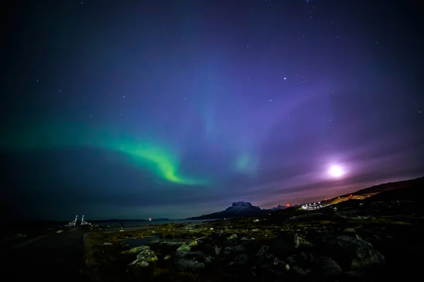Moonshine y las auroras boreales — Foto de Stock