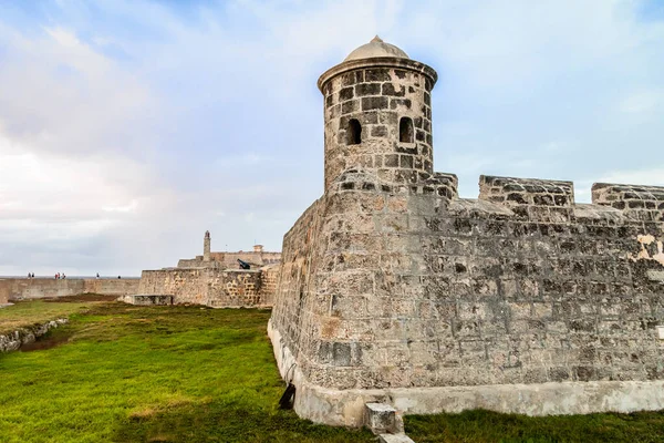 Castillo San Salvador de la Punta španělské hradby pevnosti Havana, — Stock fotografie