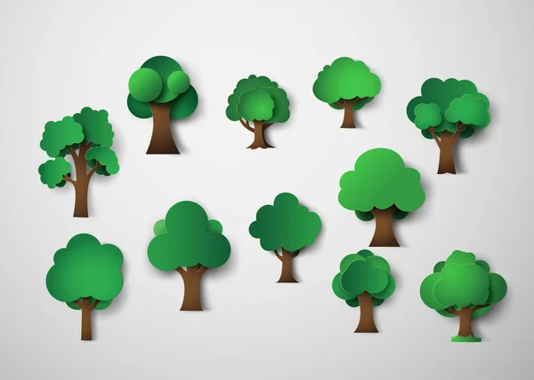 Elementos de diseño de árboles — Vector de stock