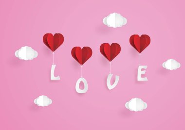 Origami kalp şeklinde sıcak hava balonu yaptı.