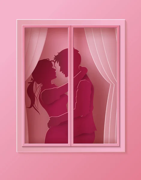 Illustratie van liefde en dag van de gelukkige Valentijnskaart. — Stockvector