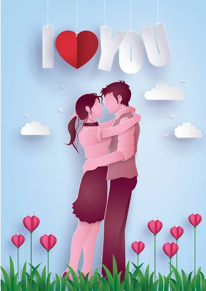 Ilustracja miłość i valentine's Day. — Wektor stockowy