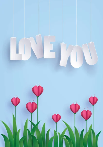 Tarjeta de felicitación de amor y San Valentín . — Vector de stock