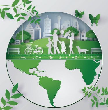  çevre dostu dünya kağıt sanat kavramı