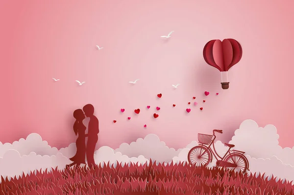 Illustration von Liebe und Valentinstag. — Stockvektor