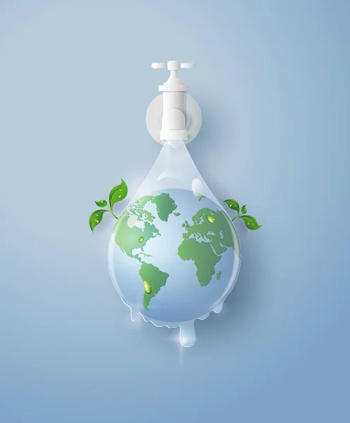 エコと世界水の日の概念 — ストックベクタ