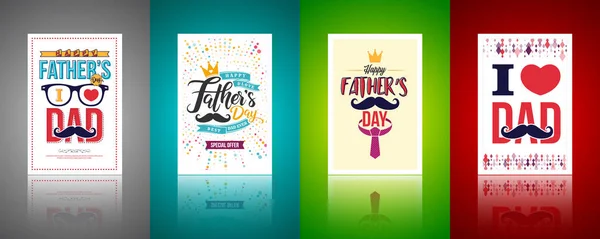 Set de Folletos del Día del Padre, Cartel o Banner en estilo vintage . — Vector de stock