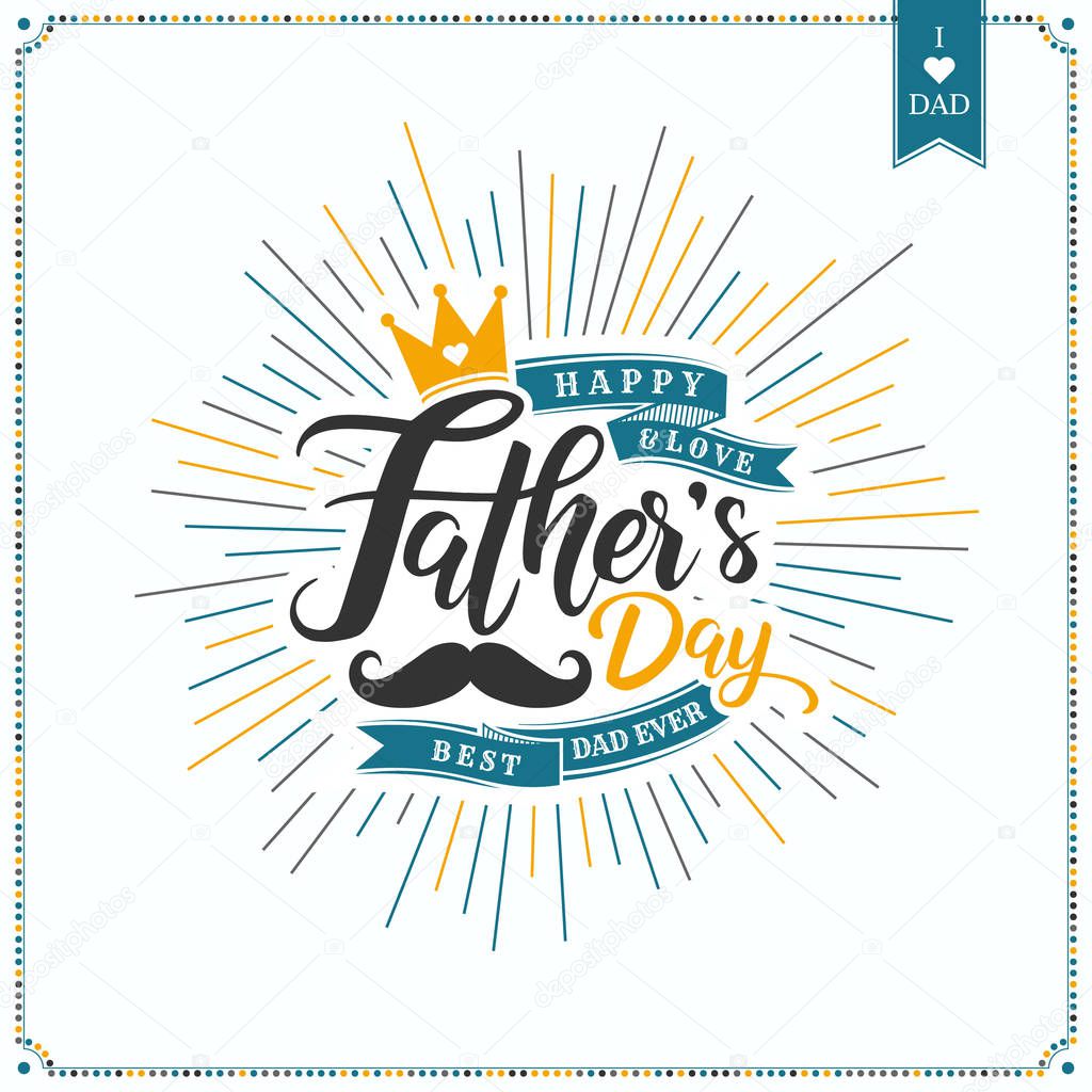 Fathers Day Lettering Calligraphic.Happy Fathers Day Handwritten
